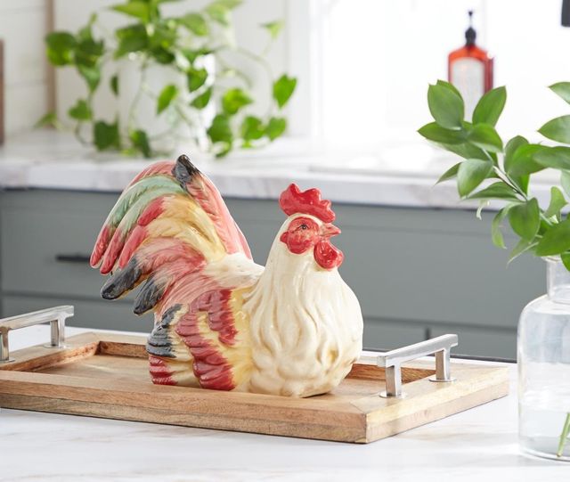 Deco Marche Red Rooster Decorative Garden Sculpture-4