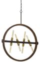 Cal® Lighting & Accessories Teramo Iron/Oak Chandelier-0