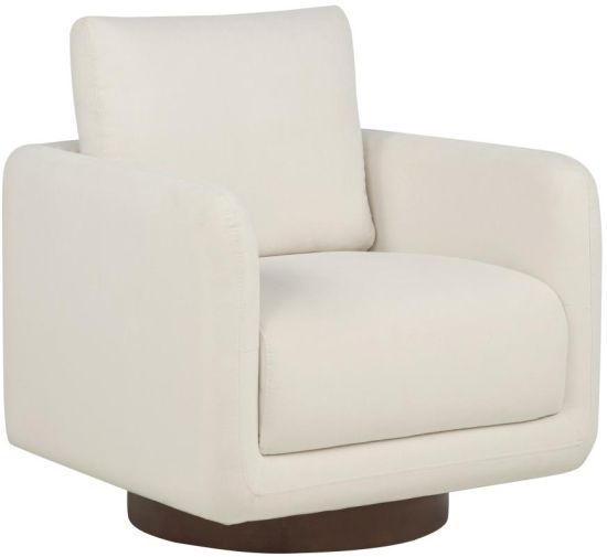 Coaster® Iris Ivory Upholstered Swivel Accent Chair-0