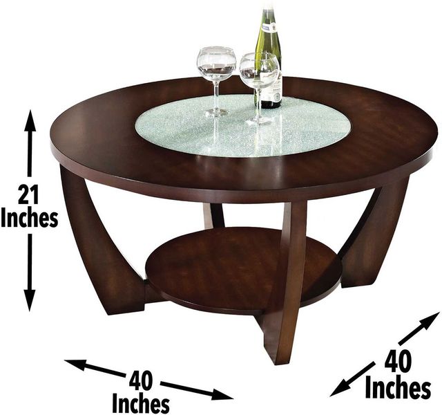 Steve Silver Co. Rafael Merlot Cherry Cocktail Table with Glass Top Insert-1