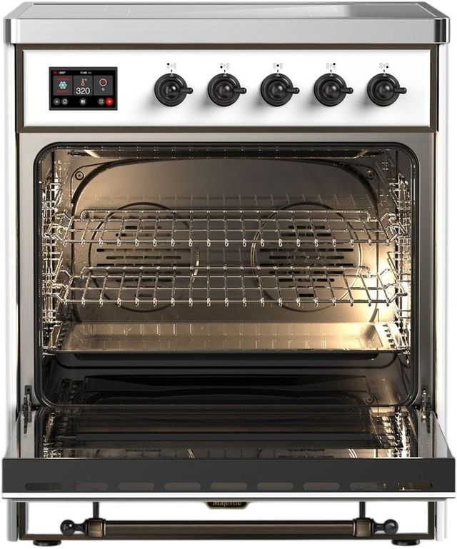 Ilve® Majestic III 30" Custom Pro Style Induction Range with Triple Glass Door and Burnished Trim-1
