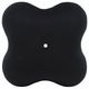 Sagebrook Home Black Clover Ottoman with White Fringes-1