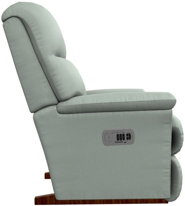 La-Z-Boy® Reed Seafoam Leather Power Rocking Recliner with Headrest-3