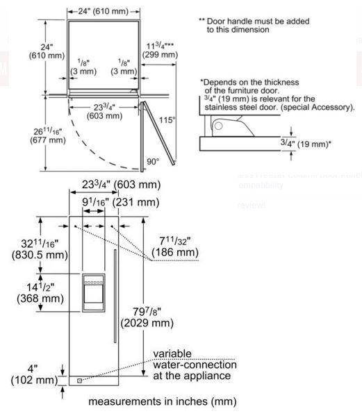 Thermador® Freedom® 23.75" Stainless Steel Handleless Freezer Column Door Panel-1