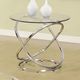 Titus Furniture T5018 Glass Top End Table with Chrome Base -0