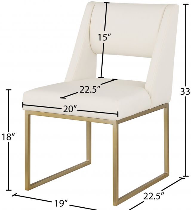 Meridian Furniture Jayce Cream Vegan Leather Dining Side Chair-3