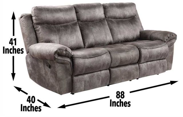 Steve Silver Co. Nashville Gray Manual Reclining Sofa-3