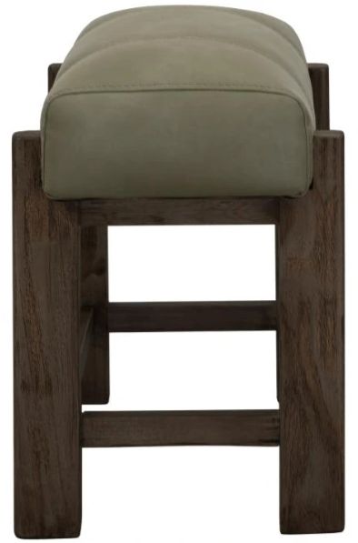 International Furniture Direct Balam Green/Stained Dark Accent Stool-1
