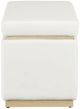 Linon Sunny White Faux Leather Rectangle Ottoman-2
