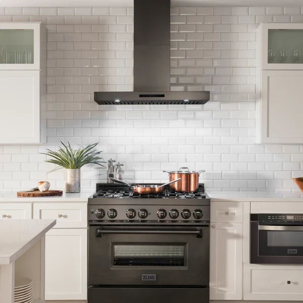 ZLINE 30" Black Stainless Steel Convertible Vent Wall Mounted Range Hood -1