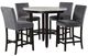 New Classic® Home Furnishings Celeste 5-Piece Espresso/Gray Round Counter Dining Table Set-0