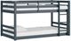 HH2 Home Campbell Navy Twin Floor Bunk Bed with Ladder-0