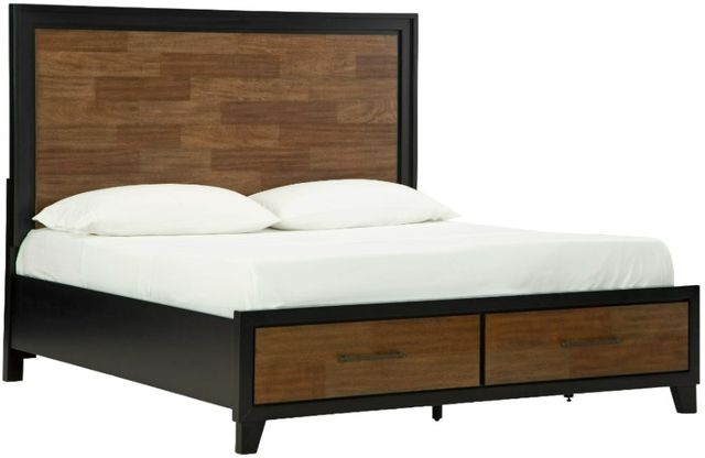 Benchcraft® Kraeburn Black/Brown California King Panel Storage Bed-1
