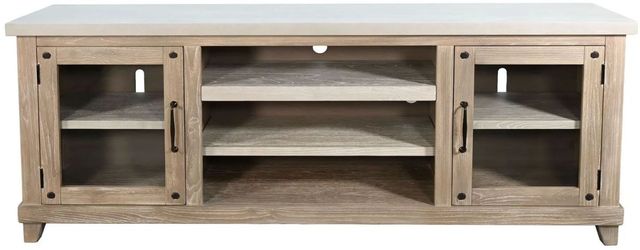 Sunny Designs™ Vivian Light Gray/Wheat 74" Media Console-2