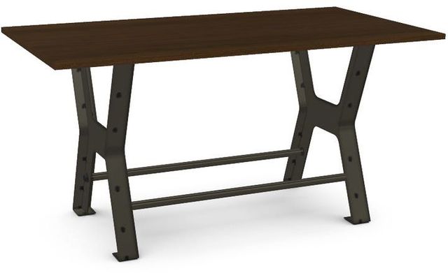 Amisco Customizable Parade 36" Walnut Veneer Short Counter Height Table-0