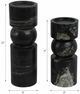 Sagebrook Home Himalayan 2-Piece Black Candle Holder Set-4
