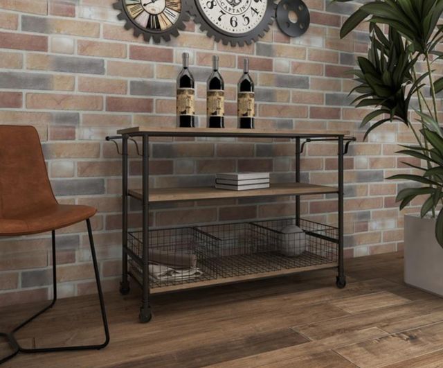 Deco Marche Brown Rolling Cart-3