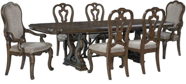 Signature Design by Ashley® Maylee 7-Piece Dark Brown Dining Table Set-0