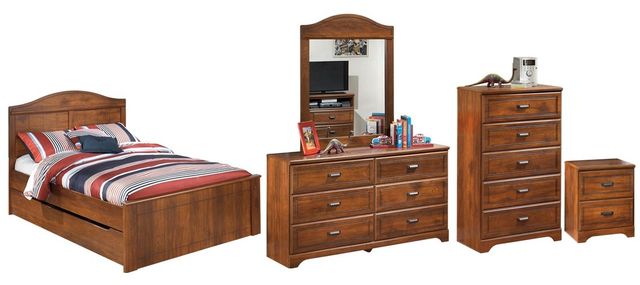Signature Design by Ashley® Barchan 5-Piece Medium Brown Full Panel Bed Set-0