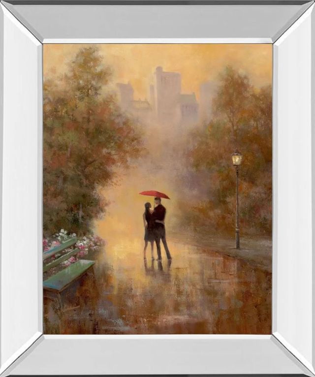 Classy Art Walk in the Park I by By T.C. Chiu Mirror Framed Wall Art-0