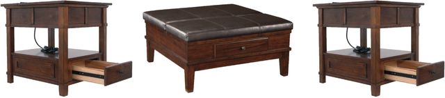 Signature Design by Ashley® Gately 3-Piece Medium Brown Living Room Table Set-0