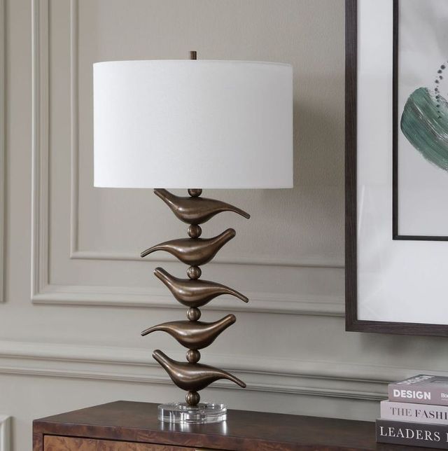 Uttermost® Sing Song Antiqued Golden Bronze Table Lamp-2
