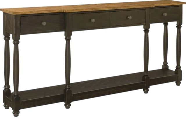 Hammary® Hidden Treasures Brown Drawer Console with Black Base-0