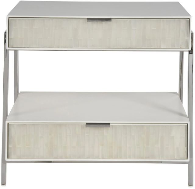 Universal Explore Home™ New Modern Ingrid Polished Nickel Nightstand-2