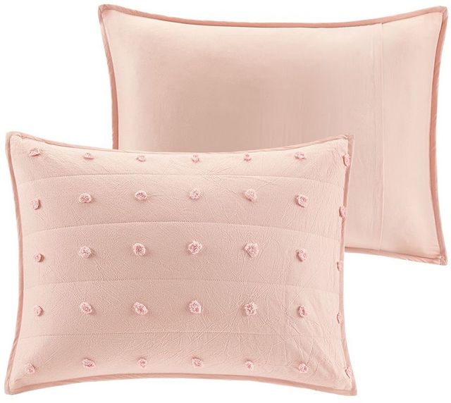 Olliix by Urban Habitat Brooklyn Pink Full/Queen Cotton Jacquard Coverlet Set-3