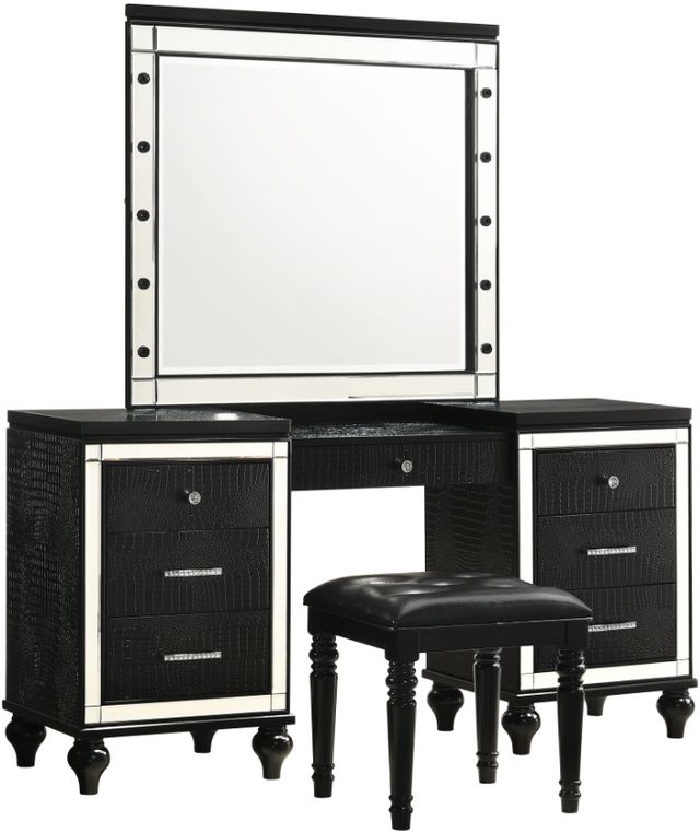 New Classic® Home Furnishings Valentino Black Dressing Table Stool-2