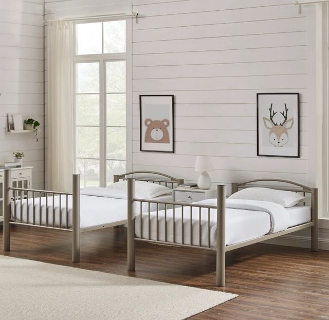 Powell® Heavy Metal Pewter Twin/Full Youth Bunk Bed-2