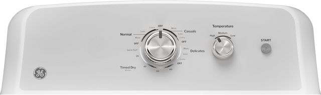 GE® 7.2 Cu. Ft. White with Silver Matte Backsplash Electric Dryer-4