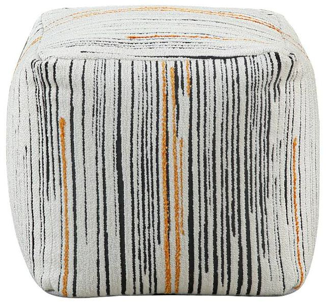Homelegance® Easley Black/Orange/White Pouf-2
