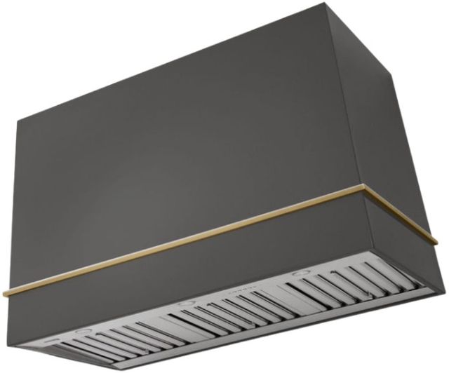 AGA Loge 48" Slate Wall Mounted Range Hood  with Antique Brass Trim-0