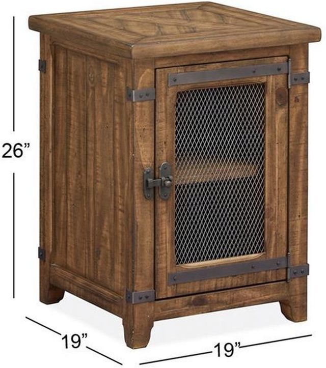 Magnussen Home® Chesterfield Farmhouse Timber Chairside End Table-1