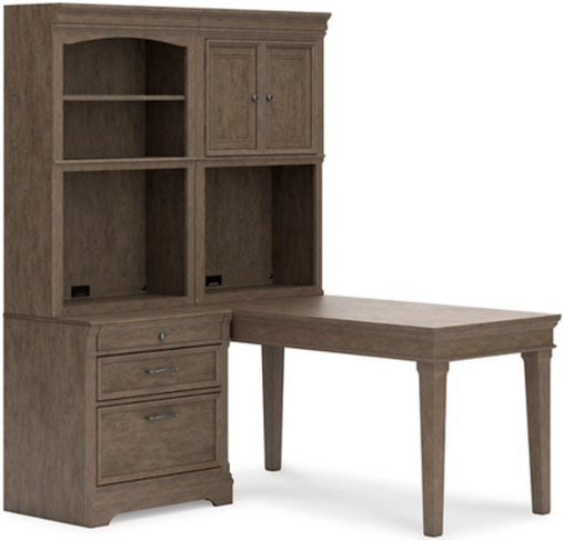 Signature Design by Ashley® Janismore 4-Piece Weathered Gray Office Desk Set-0