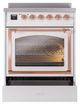 Ilve® Nostalgie II Noblesse 30'' White Pro Style Induction Range with Copper Trim-3