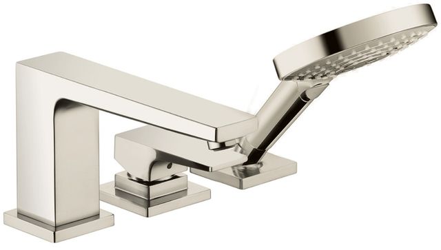 Hansgrohe Metropol Polished Nickel 3-Hole Roman Tub Set Trim with Lever Handle-0