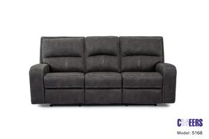 Cheers by Man Wah Charcoal Power Reclining Sofa with Power Headrest