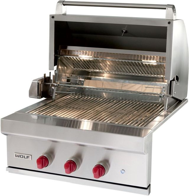 Wolf® 3-Burner Stainless Steel Built In Natural Gas Grill