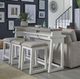 Liberty Furniture Palmetto Heights 4-Piece Driftwood/Shell White Bar Table Set-3