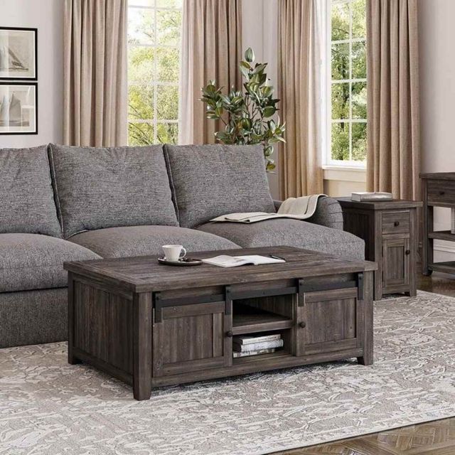 Jofran Inc. Madison County Barnwood Barn Door Cocktail Table-1