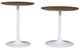 Jofran Inc. Global Archive 2-Piece Brown Nesting Table Set with Remy White Base-1