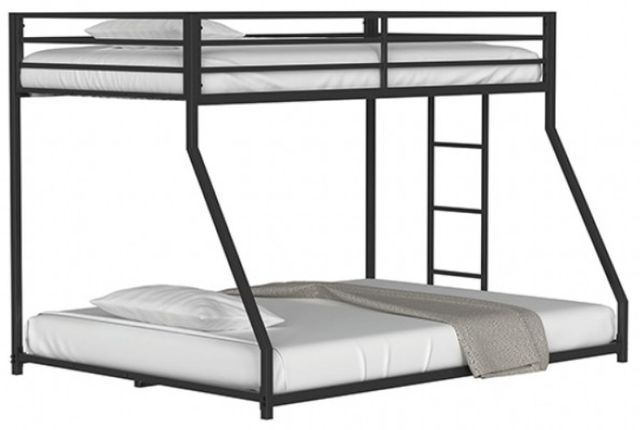 Furniture of America® Rothwell Matte Black Youth Twin/Full Metal Bunk Bed-0