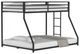 Furniture of America® Rothwell Matte Black Youth Twin/Full Metal Bunk Bed-0