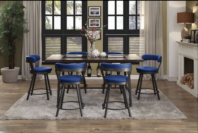 Homelegance® Appert Blue Swivel Counter Height Chair-2