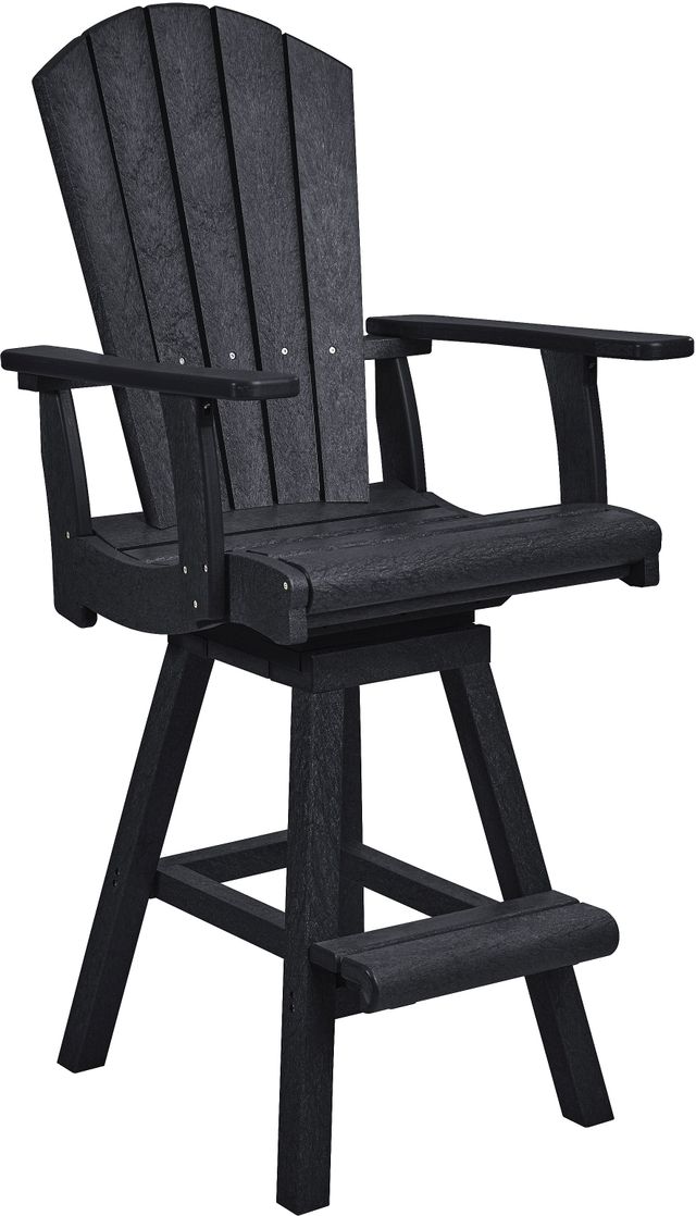 C R Plastics Generation Line Black Swivel Pub Chair