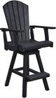 C R Plastics Generation Line Black Swivel Pub Chair-0