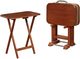 Powell® Delta 5-Piece Dark Cherry Tray Table Set-1