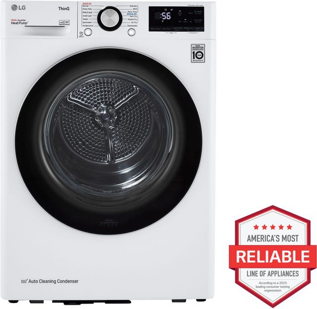 LG 4.2 Cu. Ft. White Front Load Ventless Electric Dryer-1